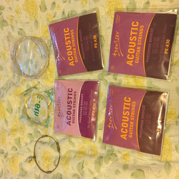 Guitar strings acoustic normal light medium bronze music new - Picture 1 of 11